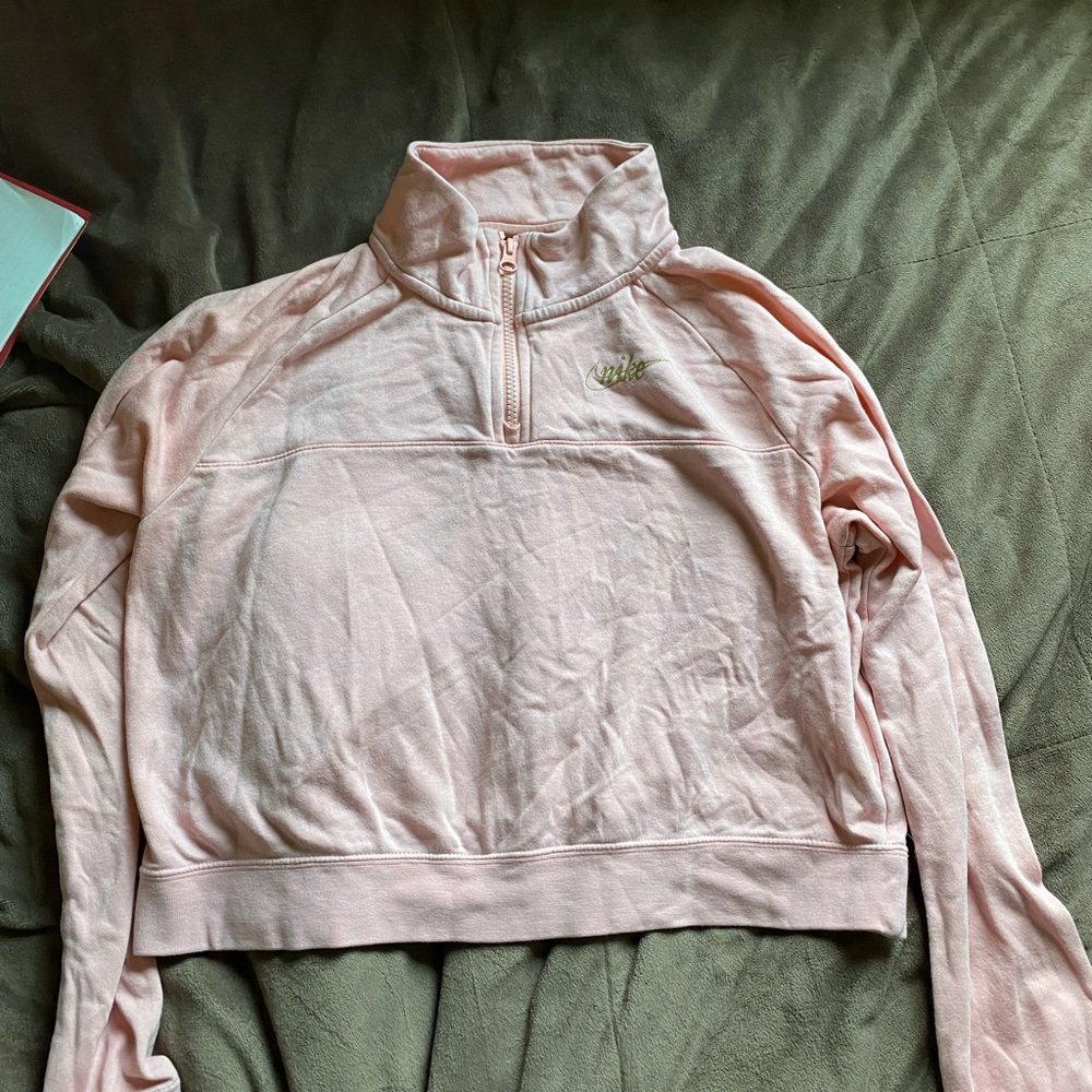 Light pink Nike cropped quarter zip